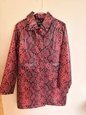 Noize Pink Snake-Print Lightweight Rain Jacket